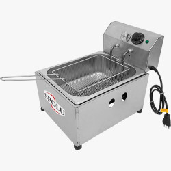 FRITADEIRA ELÉTRICA INOX 1 CUBA DE 6 LITROS COM CESTO CROMADO 220V - MARCA SPOLU